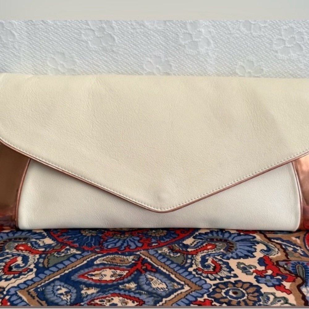 Chloe Cream and Rose Gold Clutch